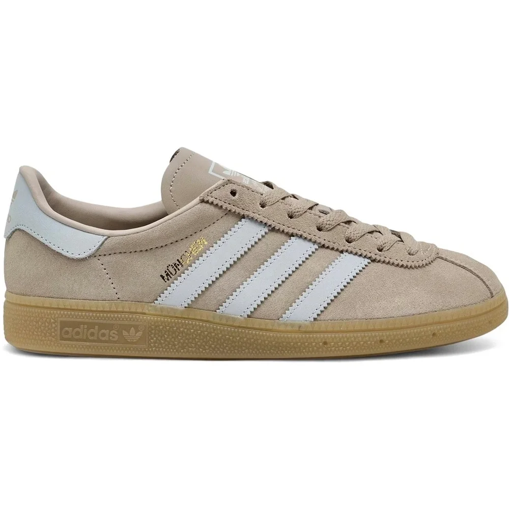 Adidas Munchen Beige White Suede Gum Sole Terrace Sneakers Womens